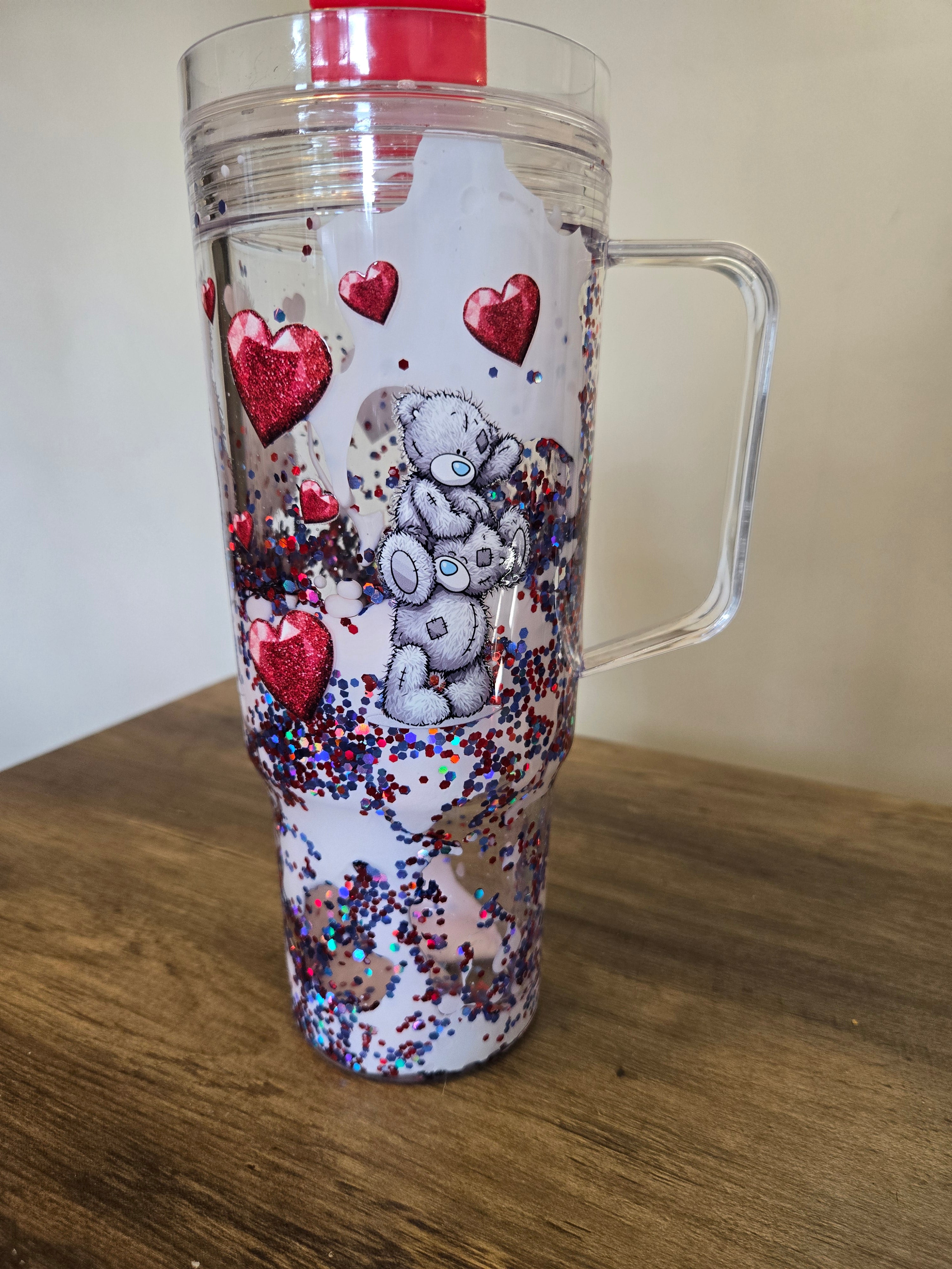 40oz Stanley inspired snowglobe with handle