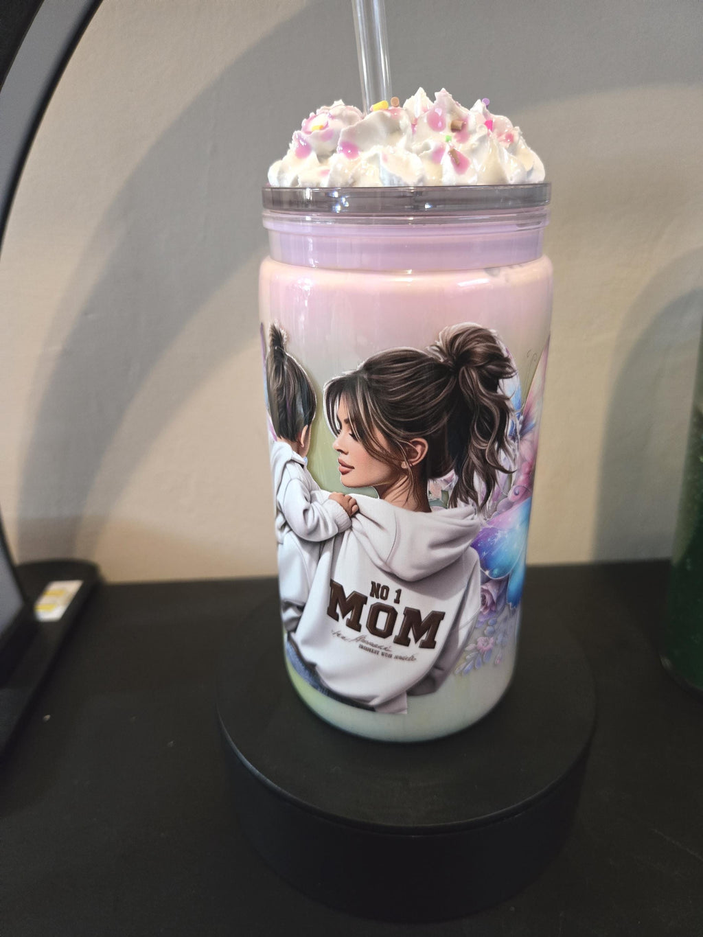 16oz Acrylic Mason Jar snowglobe
