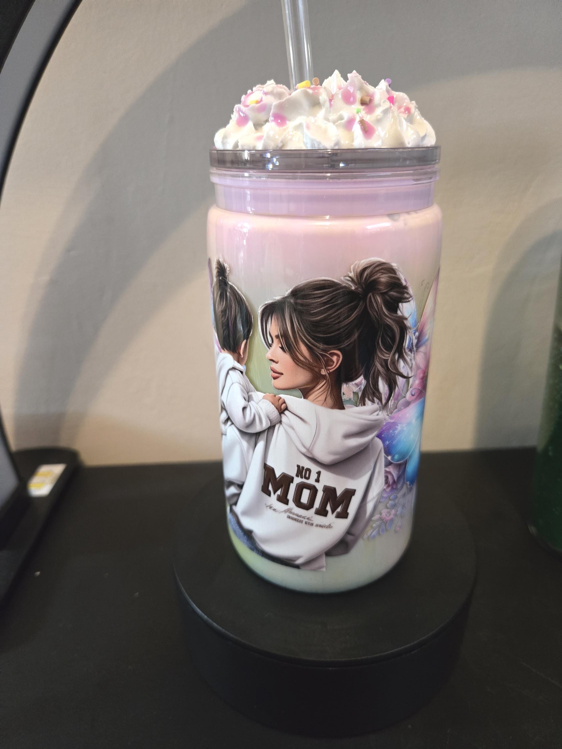 16oz Acrylic Mason Jar snowglobe