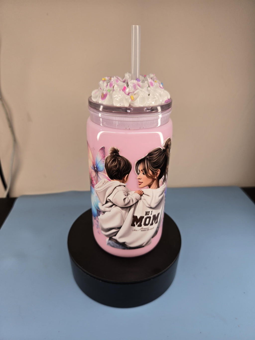 16oz Acrylic Mason Jar snowglobe
