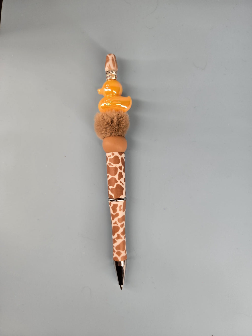 Handmade Beaded Pen: Highland Cow, Leopard Print