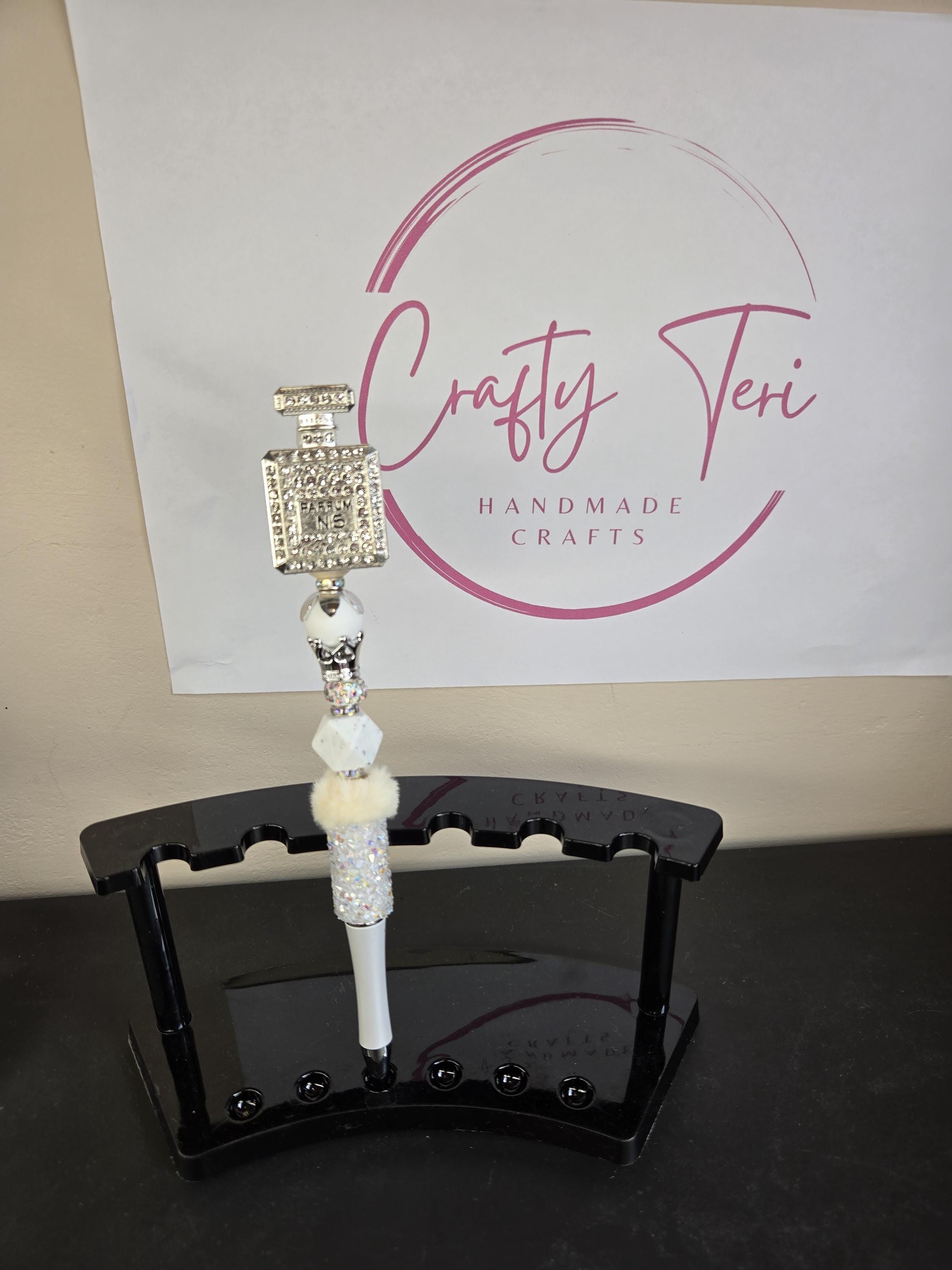 pretty prefume bottle beaded pen