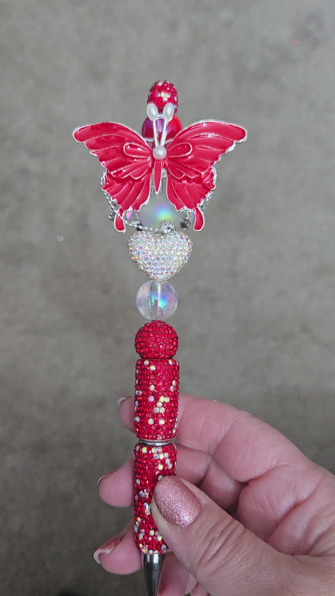 Red butterfly pen