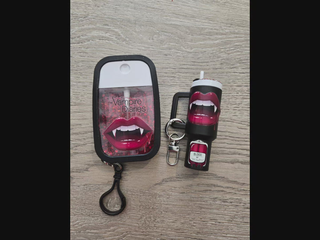 Vampire diaries spray bottle and mini Stanley keychain