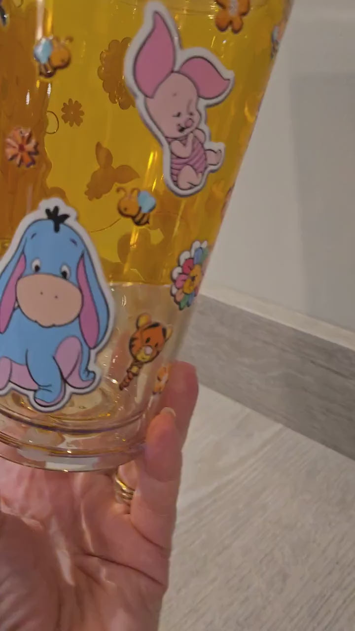 16oz Winnie the Pooh Boba Snowglobe cup