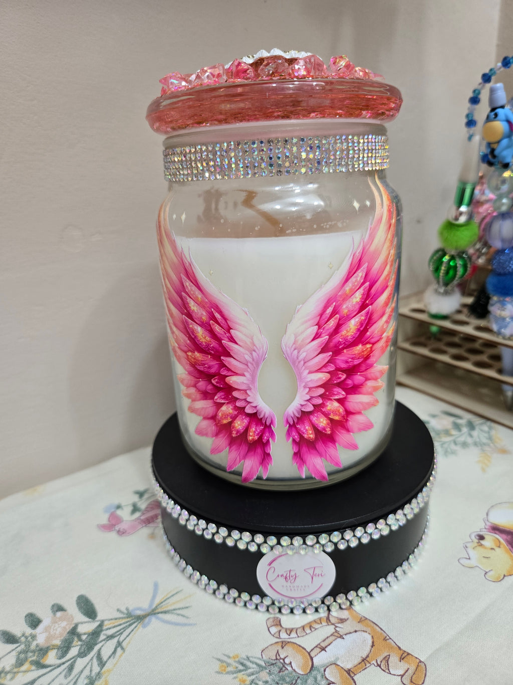 large decorated candles