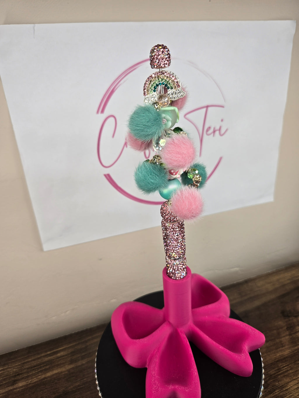 Spiral pen pink and green