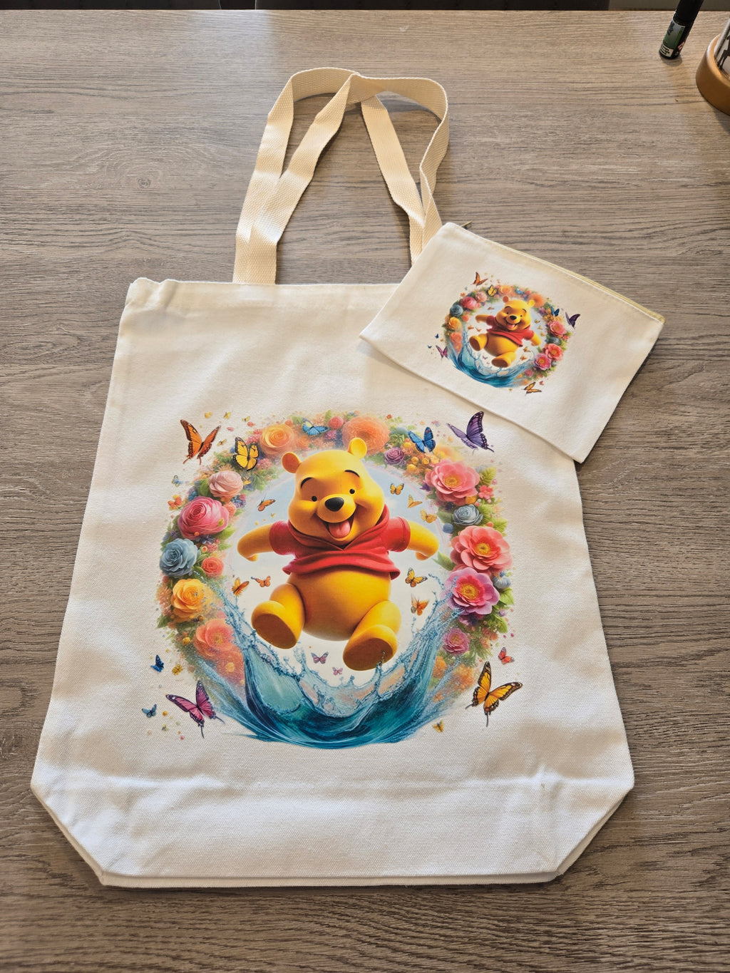 Tote and makeup bag set